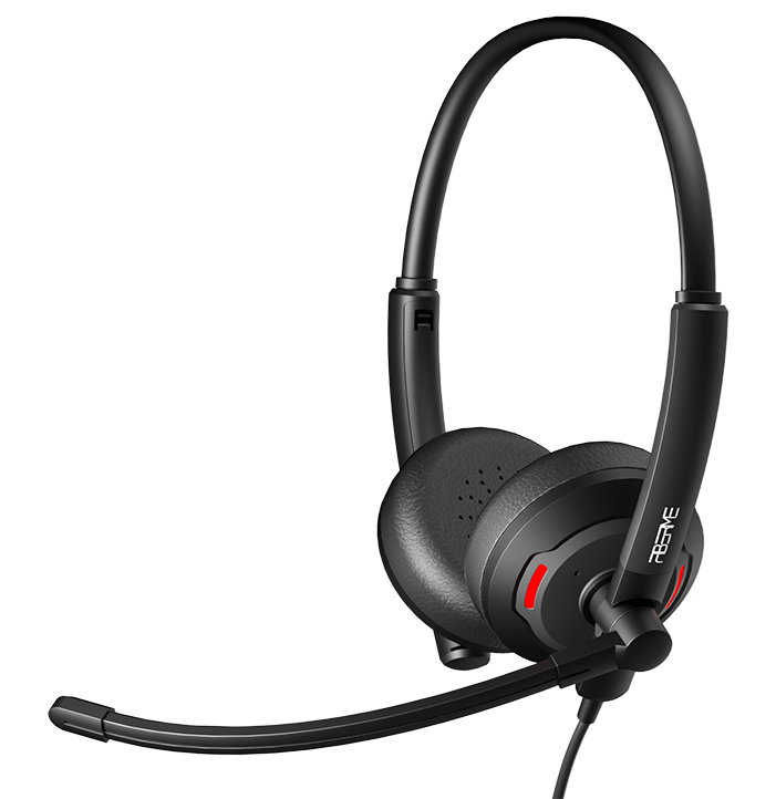 Fiberme FCH7110D |Professional call center Headset| with AI noise reducing microphone USB connectivity