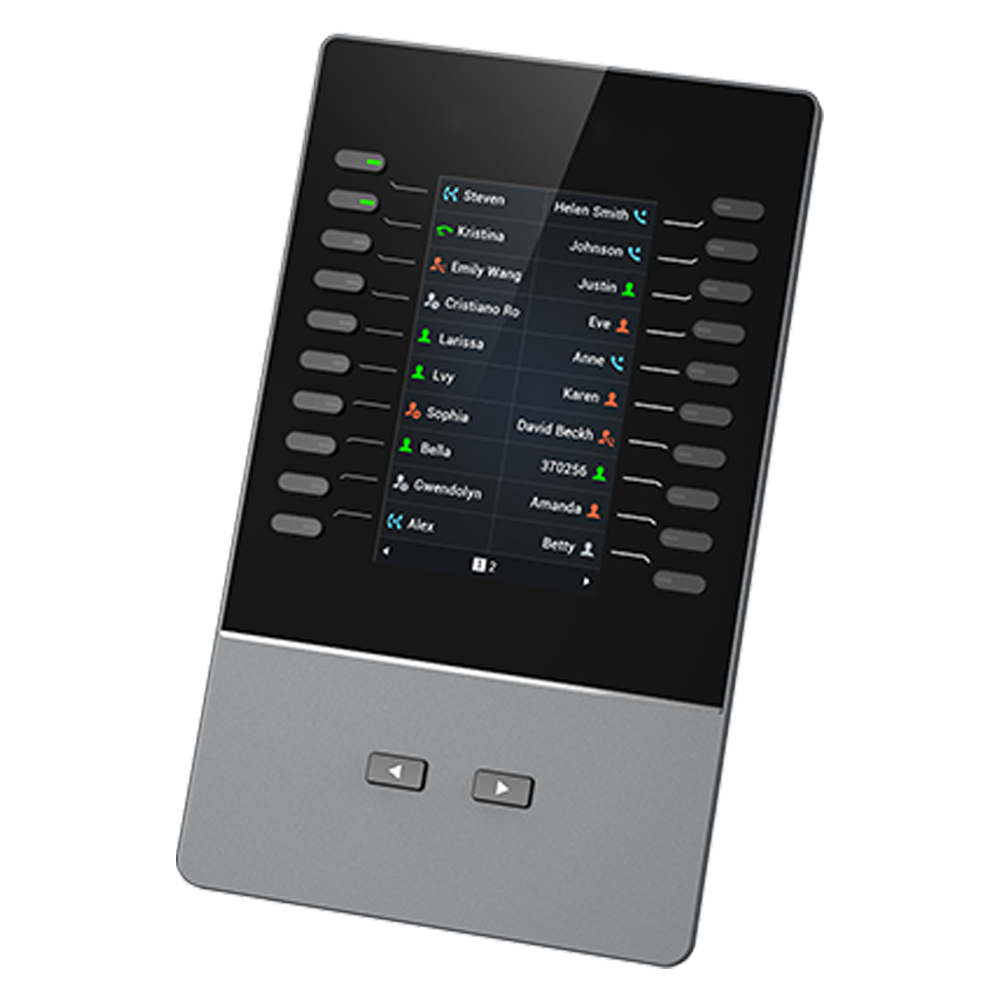 Grandstream GBX20 | powerful LCD extension module | with A 4.3″ color LCD extension module providing 20 programmable keys (2 pages = 40 keys), expandable up to 4 modules (160 keys)