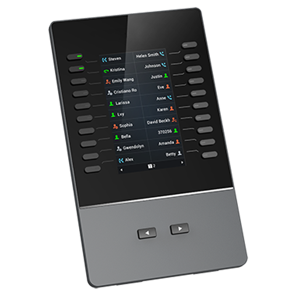 Grandstream GBX20 | powerful LCD extension module | with A 4.3″ color LCD extension module providing 20 programmable keys (2 pages = 40 keys), expandable up to 4 modules (160 keys)