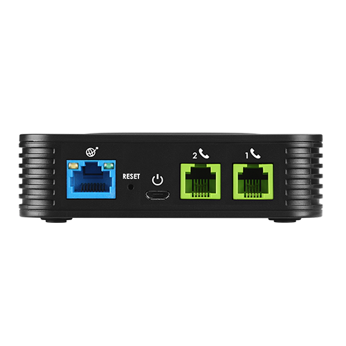 Grandstream HT802 | analog telephone adapter | 2 FXS Ports, 2 SIP Profiles, T.38 Fax, 3-Way Conf, TLS/SRTP Security