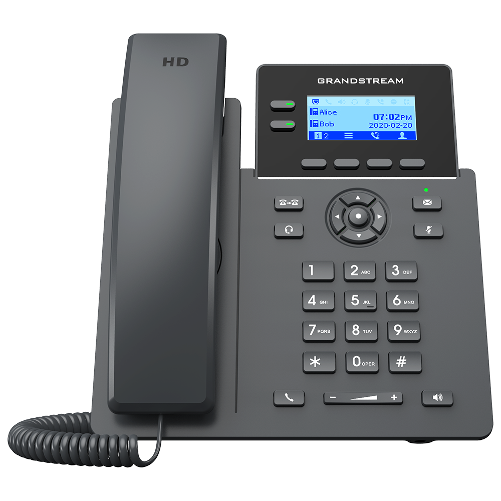 Grandstream GRP2602P | Essential IP phone | 2 Lines, 4 SIP Accounts, 5‑Way Conferencing, HD Audio, PoE, EHS Support