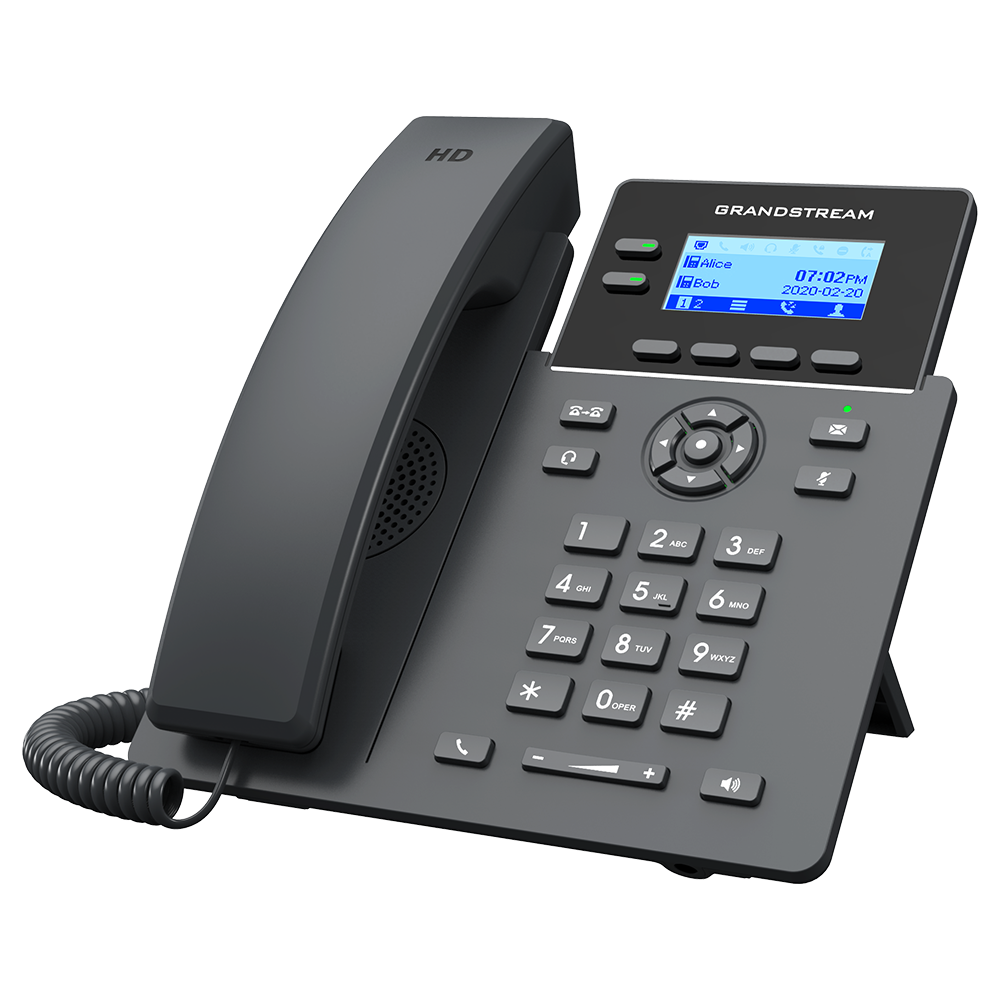 Grandstream GRP2602P | Essential IP phone | 2 Lines, 4 SIP Accounts, 5‑Way Conferencing, HD Audio, PoE, EHS Support