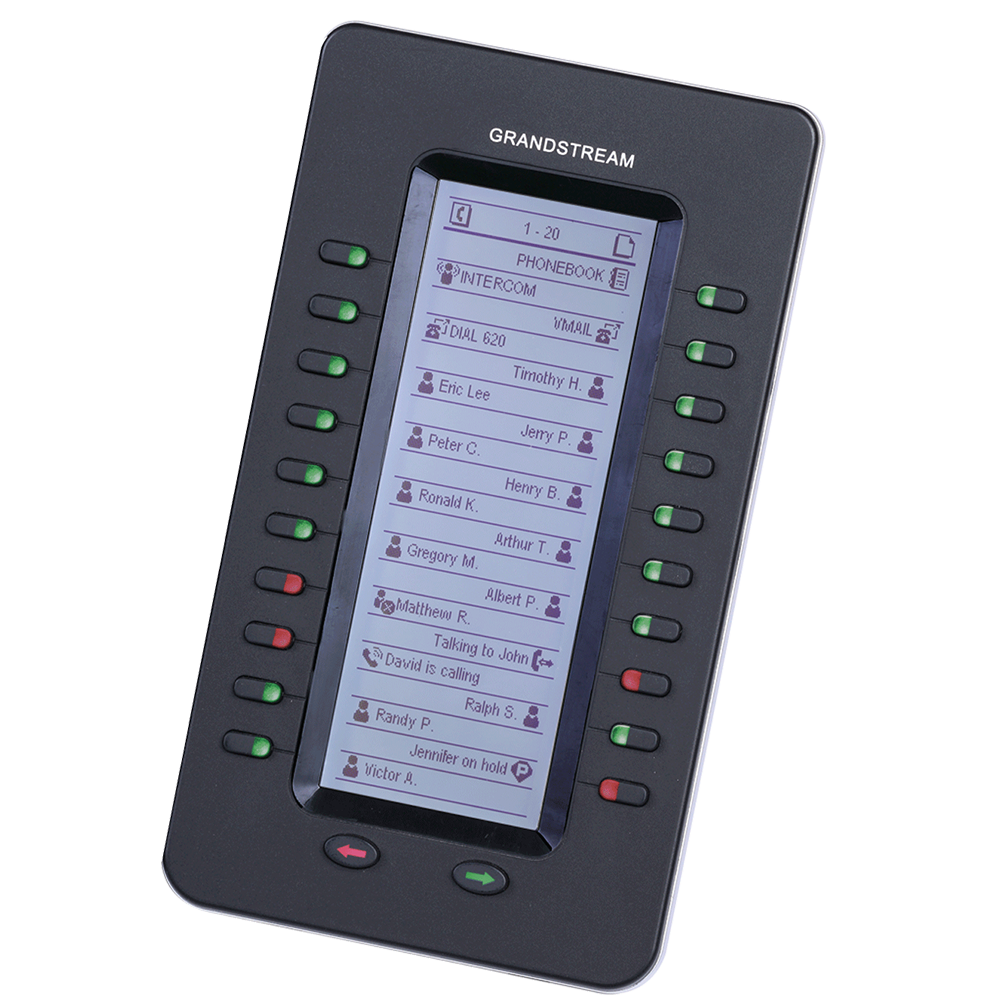 Grandstream GXP2200EXT | Extension module for IP Phones| 40 BLF/Speed‑Dial Keys (20 keys × 2 pages), Backlit LCD, Daisy‑chain up to 4 modules (160 keys)