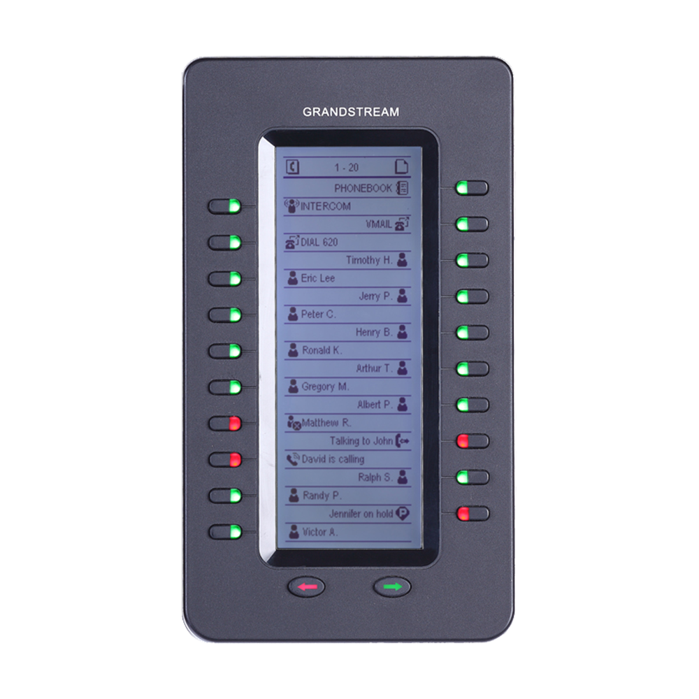 Grandstream GXP2200EXT | Extension module for IP Phones| 40 BLF/Speed‑Dial Keys (20 keys × 2 pages), Backlit LCD, Daisy‑chain up to 4 modules (160 keys)