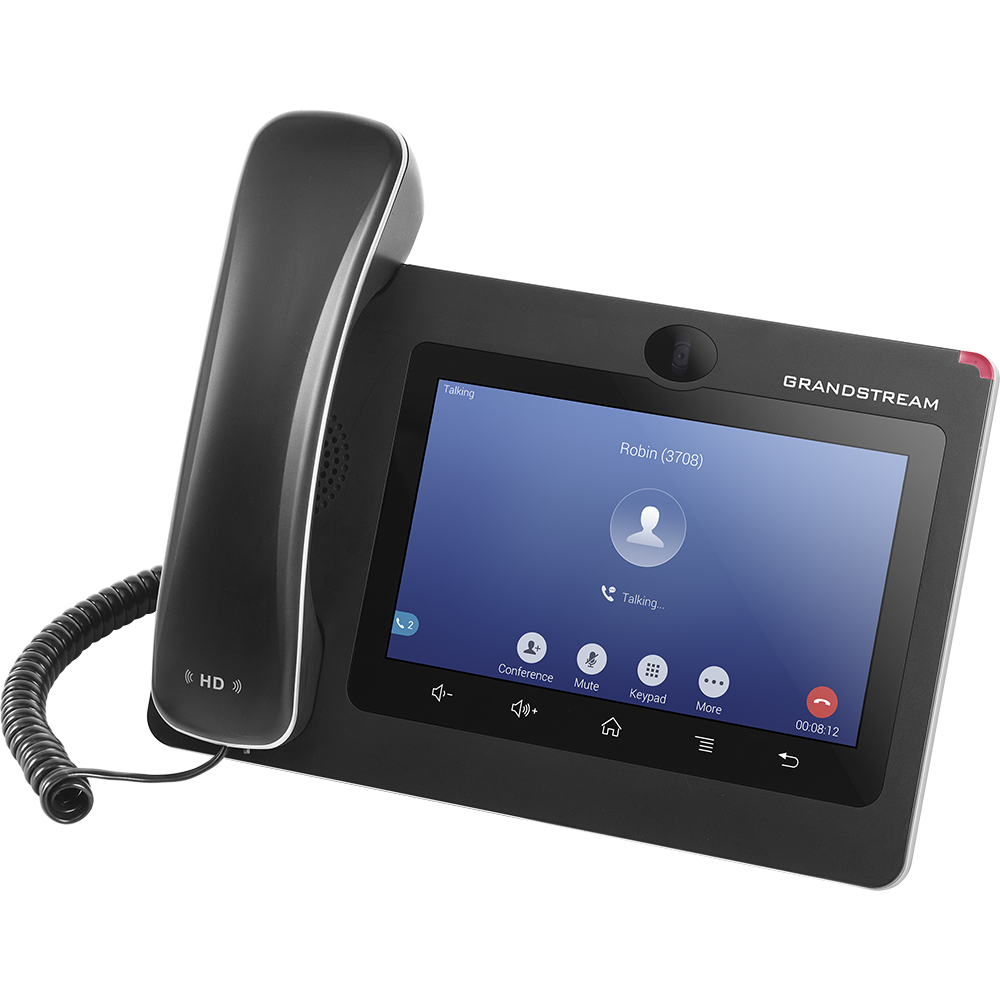Grandstream GXV3370 | High-Performance IP video phone | 16 SIP Accounts, 16 Lines, 7″ Touchscreen, 1 MP Camera, Wi‑Fi, Bluetooth, Dual‑Gigabit + PoE