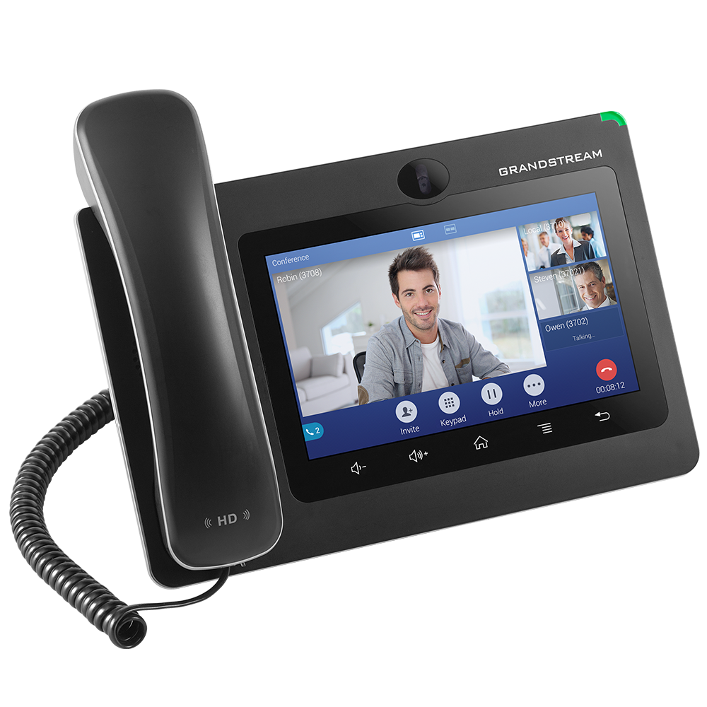 Grandstream GXV3370 | High-Performance IP video phone | 16 SIP Accounts, 16 Lines, 7″ Touchscreen, 1 MP Camera, Wi‑Fi, Bluetooth, Dual‑Gigabit + PoE