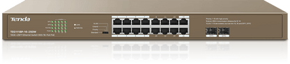 Tenda TEG1118P-16-250W |16-port Gigabit Ethernet switch| with  robust PoE solution with a high power budget