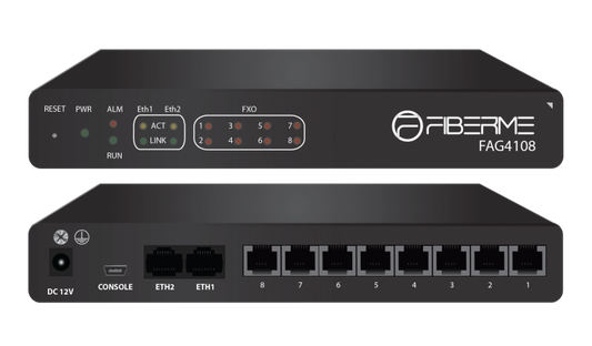Fiberme FAG4108(a 8-port FXO IP gateway designed to integrate traditional telephony systems with modern VoIP networks)