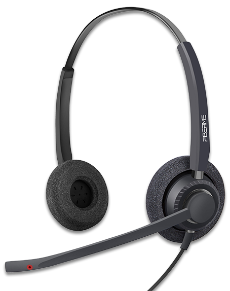 Fiberme FCH7303D |professional Headset| with 99% microphone background AI noise canceling