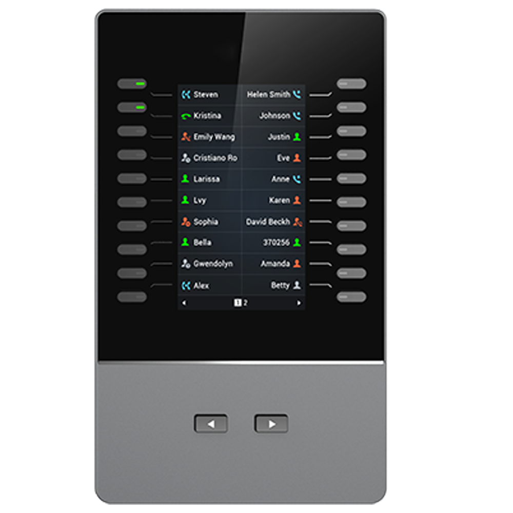 Grandstream GBX20 | powerful LCD extension module | with A 4.3″ color LCD extension module providing 20 programmable keys (2 pages = 40 keys), expandable up to 4 modules (160 keys)