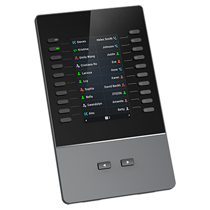 Grandstream GBX20 | powerful LCD extension module | with A 4.3″ color LCD extension module providing 20 programmable keys (2 pages = 40 keys), expandable up to 4 modules (160 keys)
