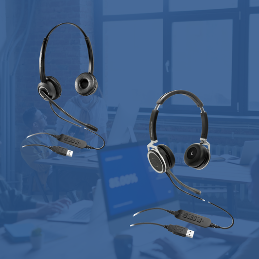 Grandstream GUV3000 | professional-grade USB headset | HD USB Headset, Noise-Canceling Mic, 27 mm Stereo Drivers, Adjustable Headband, In-Line Controls