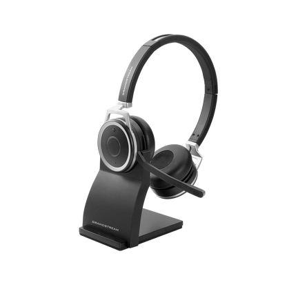 Grandstream GUV3050 | high performance wireless headset | HD Bluetooth Headset, Dual‑Device Pairing, Noise‑Canceling Mic, Busy‑Light, Includes Charging Base