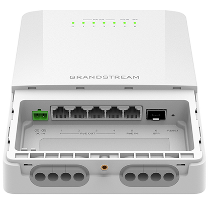 Grandstream GWN7710R | managed, outdoor, Layer 2+ Gigabit switch |  Outdoor Layer 2+ switch, 10× Gigabit ports, rugged IP67-rated, 56Gbps switching