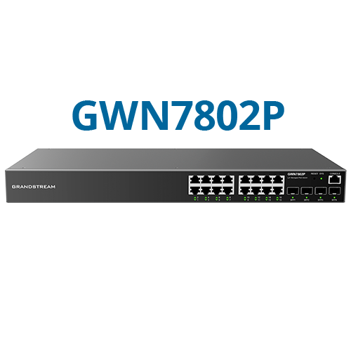 Grandstream GWN7802P | Layer 2+ Managed Network Switch | 16 Gigabit PoE+ Ports, 4 SFP Uplinks, Layer 2+ Managed, 270W PSU, 40 Gbps Switching