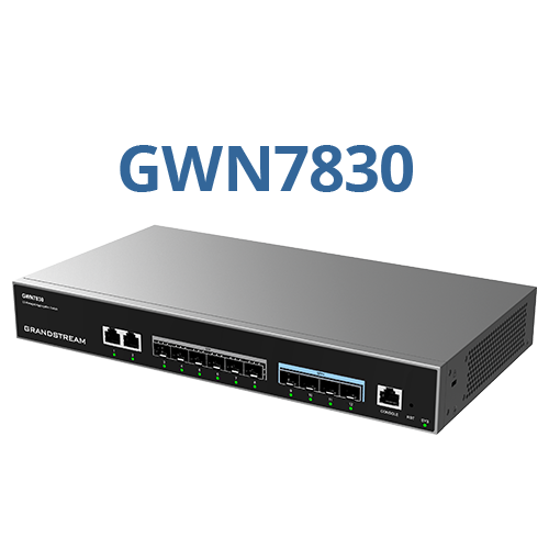 Grandstream GWN7830 | Layer 3 managed Network switch | 2 Gigabit Ports, 6 SFP Ports, 4× 10 Gbps SFP+ Uplinks, Layer 3 Managed, Fanless Design, 96 Gbps Switching