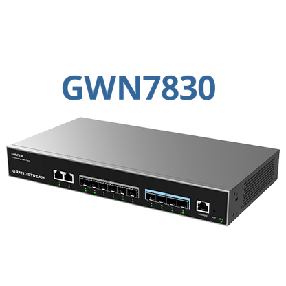 Grandstream GWN7830 | Layer 3 managed Network switch | 2 Gigabit Ports, 6 SFP Ports, 4× 10 Gbps SFP+ Uplinks, Layer 3 Managed, Fanless Design, 96 Gbps Switching