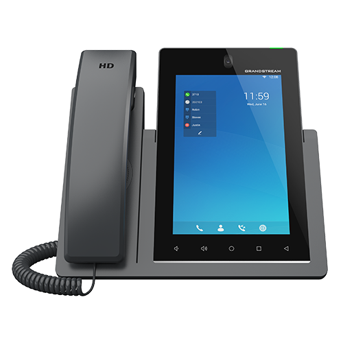 Grandstream GXV3470 | High-Performance IP video phone | 16 SIP Accounts, 16 Lines, 7″ Touchscreen, 2 MP Camera, Wi‑Fi 6, Bluetooth 5.0, Dual‑Gigabit + PoE