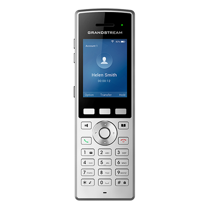 Grandstream WP822 | portable Wi-Fi IP phone | 2 SIP Accounts, 2 Lines, Dual‑Band Wi‑Fi, Bluetooth, HD Audio, 8 h Talk Time, Push‑to‑Talk