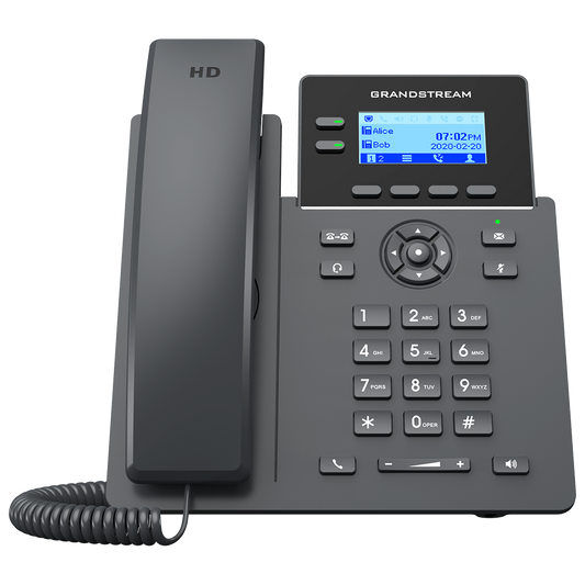 Grandstream GRP2602P | Essential IP phone | 2 Lines, 4 SIP Accounts, 5‑Way Conferencing, HD Audio, PoE, EHS Support
