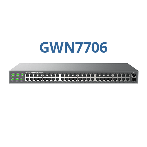 Grandstream GWN7706 | unmanaged Gigabit Ethernet switch |  48× Gigabit ports, 96 Gbps switching capacity, ideal for large-scale networks