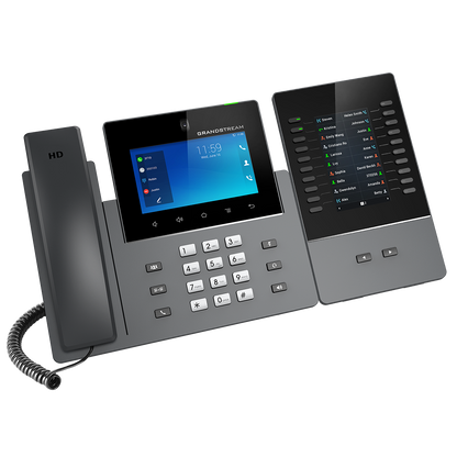 Grandstream GXV3350 | High-Performance IP video phone | 16 SIP Accounts, 16 Lines, 5″ Touchscreen, 1 MP Camera, Wi‑Fi, Bluetooth, Dual‑Gigabit + PoE