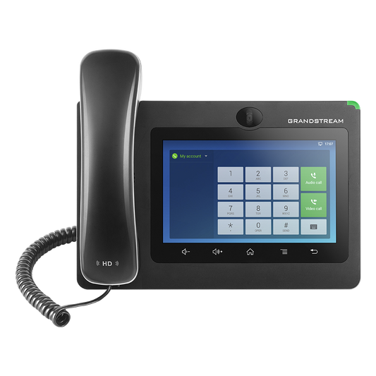 Grandstream GXV3370 | High-Performance IP video phone | 16 SIP Accounts, 16 Lines, 7″ Touchscreen, 1 MP Camera, Wi‑Fi, Bluetooth, Dual‑Gigabit + PoE
