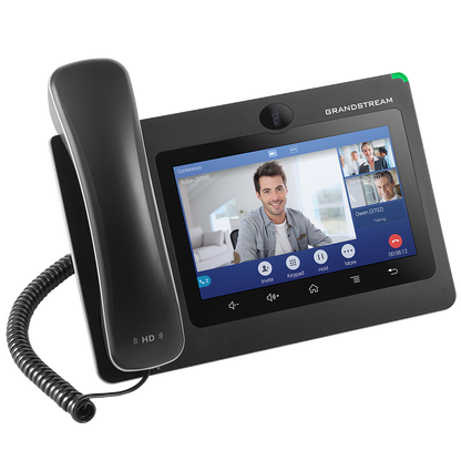 Grandstream GXV3370 | High-Performance IP video phone | 16 SIP Accounts, 16 Lines, 7″ Touchscreen, 1 MP Camera, Wi‑Fi, Bluetooth, Dual‑Gigabit + PoE