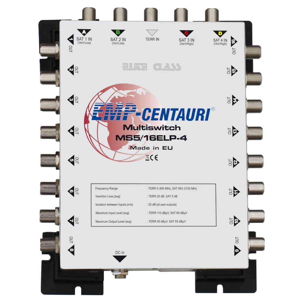 EMP-Centauri E-Lite Class MS5/16 ELP-4 | high performance passive multiswitch | with Passive Operation and Low Insertion Loss