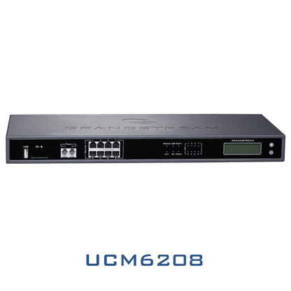 Grandstream UCM6208 |enterprise-grade IP PBX solution| Supports up to 800 users and 100 simultaneous calls with 8 FXO ports, all in a single compact on-premise appliance.